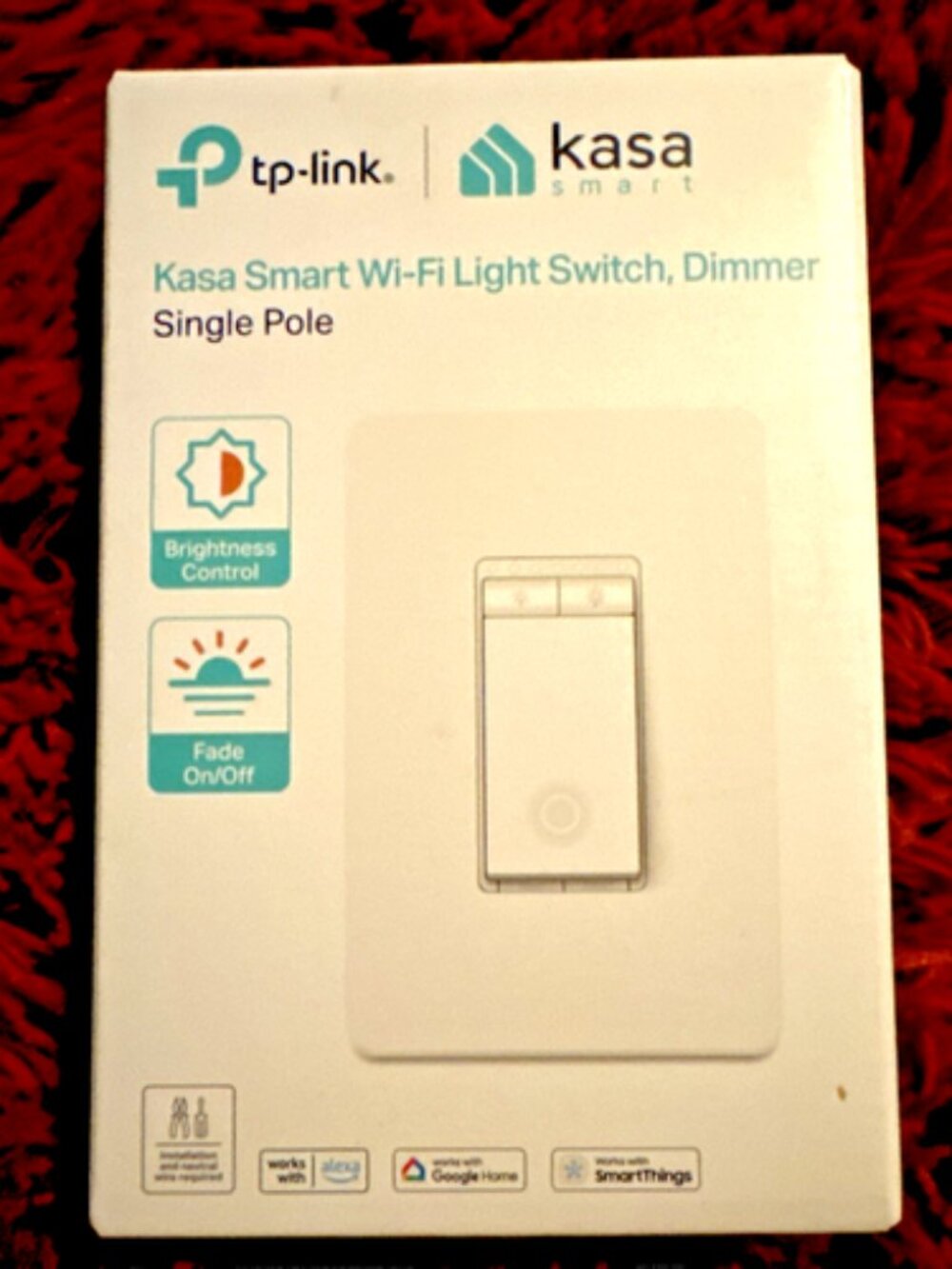 TP-Link Kasa HS220 Smart Wi-Fi Dimmer Light Switch Single Pole White